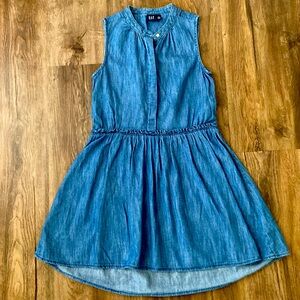 Gap Kids Dark Chambray Denim Sleeveless Dress
